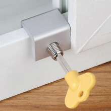 (As show, One size) High-quality 8 Sets Safety Sliding Sash Window Latches Window Lock Stop Stopper With Keys Home Window Aluminum Alloy Door Frame Security Lock