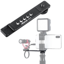 (As show, One size) Universal Aluminum Alloy Cold Shoe Stand Bracket Microphone Extension Plate