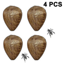 (As show, One size) High-quality 4 Pieces Waterproof Wasp Nest Decoys Hanging Hornet Deterrents Fake Cloth Wasp Nest Non-toxic Bee Decoy Deterrent For Home And Garden Out