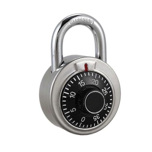 (As show, One size) Master Coded Lock 50mm With Round Fixed Dial Combination Padlock Defender 2