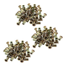 (As show, One size) 150 Pcs M10/M12/M8/M5/M6/M4/M4 Flat Head Rivet Nut Furniture Decoration Instrument (M4)