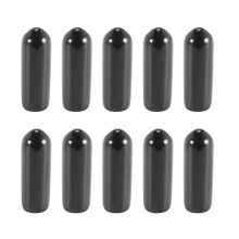 (As show, One size) 100pcs Rubber End Caps 4mm Id Pvc Round Tube Bolt Cap Cover Screw Thread Protectors Black-C10