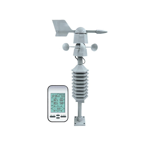 (As show, One size) Professional Wireless Out Wind Speed Direction Sensor Digital Wind Temperature Humidity Meter-C10