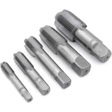(As show, One size) 5Pcs Steel BSP 55 Degree Hand Taper Pipe Thread Tap G1/8 G1/4 G3/8 G1/2 G3/4