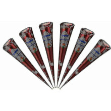 (As show, One size) 6 Fresh Quality Dark Brown Natural Henna Mehndi Cones Temperory Tattoos-YUHAO