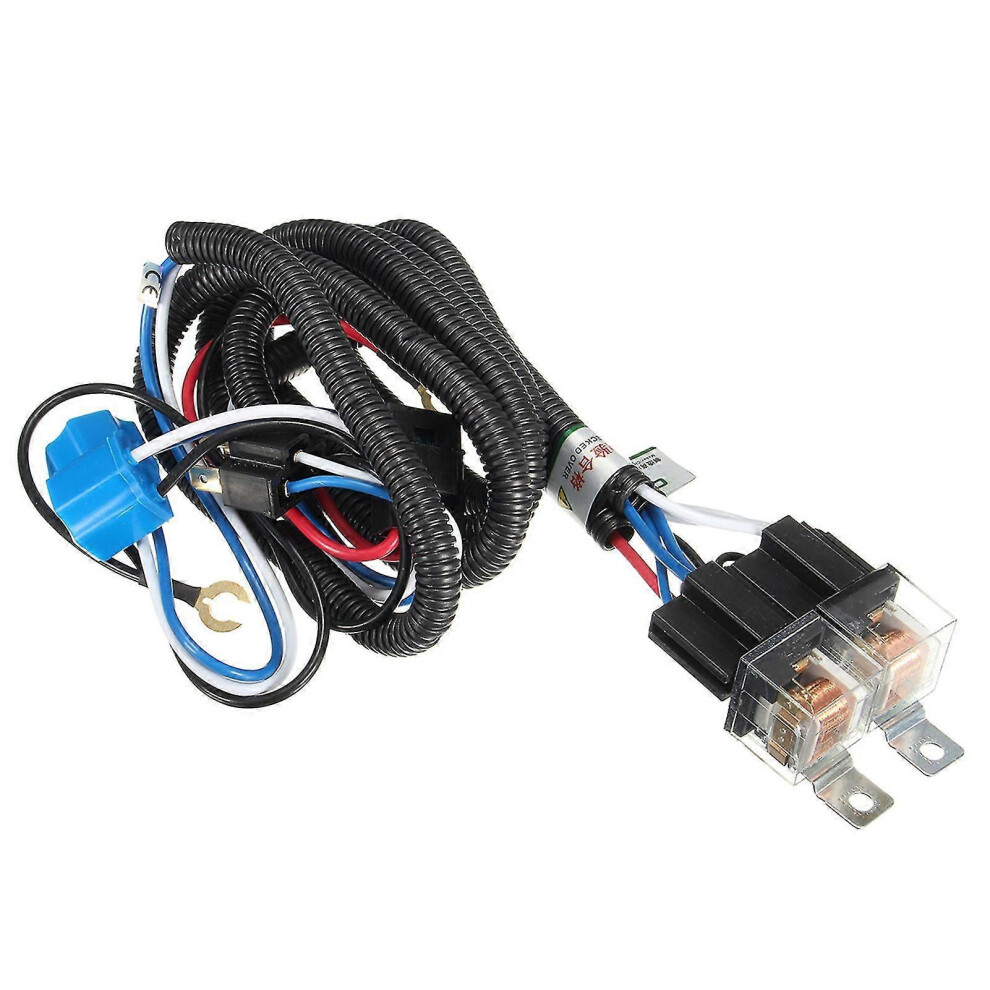 (As Show, One Size) 12V Car H4 Headlight Relay Wiring Harness Ceramic Lampholder Big Lamp 6909775862025