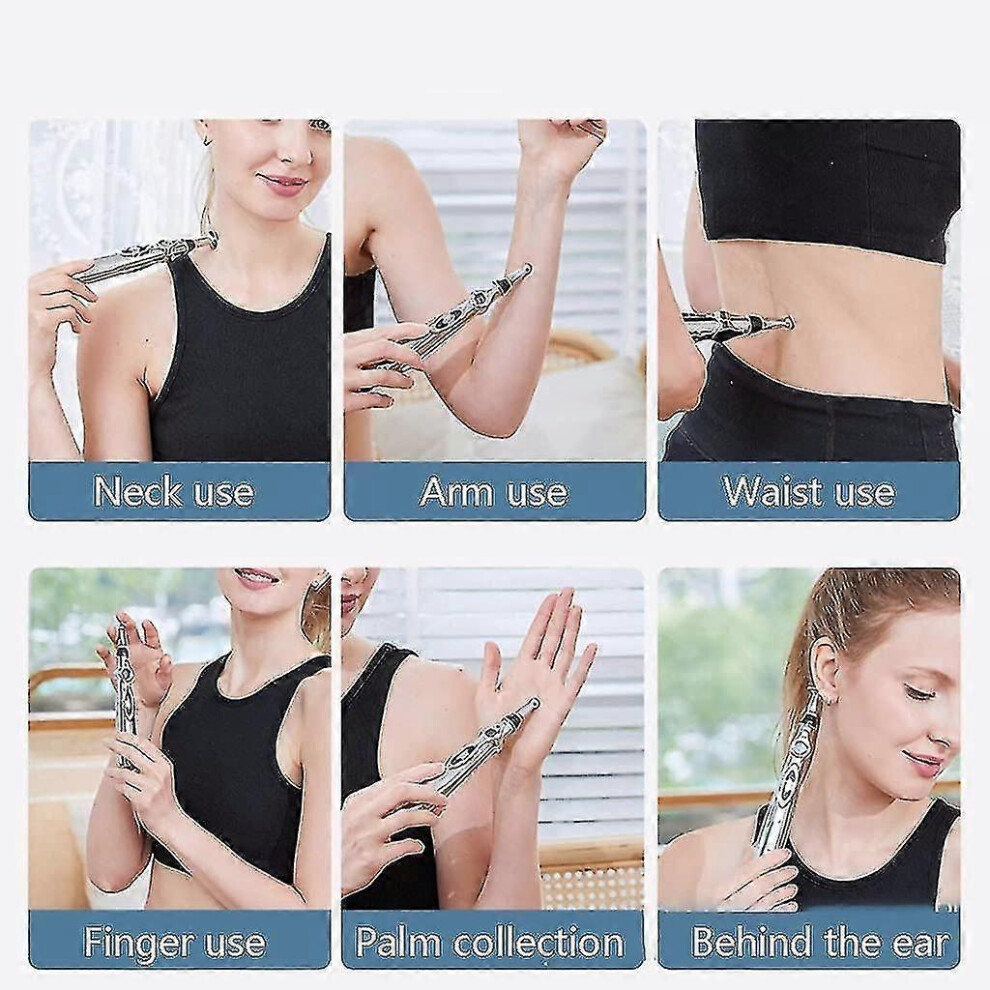 (As show, One size) Acupuncture Pen, Electronic Massager Pen Body Massager Meridian Energy Pain Relief Body Healing Therapy Instrument
