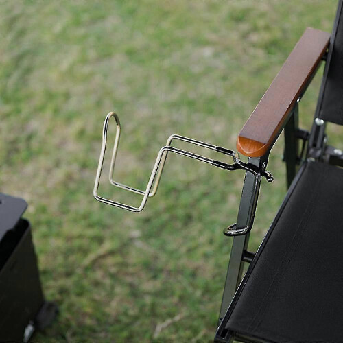 (As show, One size) Stainless Steel Camping Cup Holder Multi-purpose Push-down Clamp Bracket 1