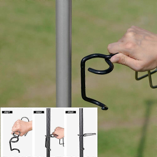 (As show, One size) Stainless Steel Camping Cup Holder Multi-purpose Push-down Clamp Bracket 2