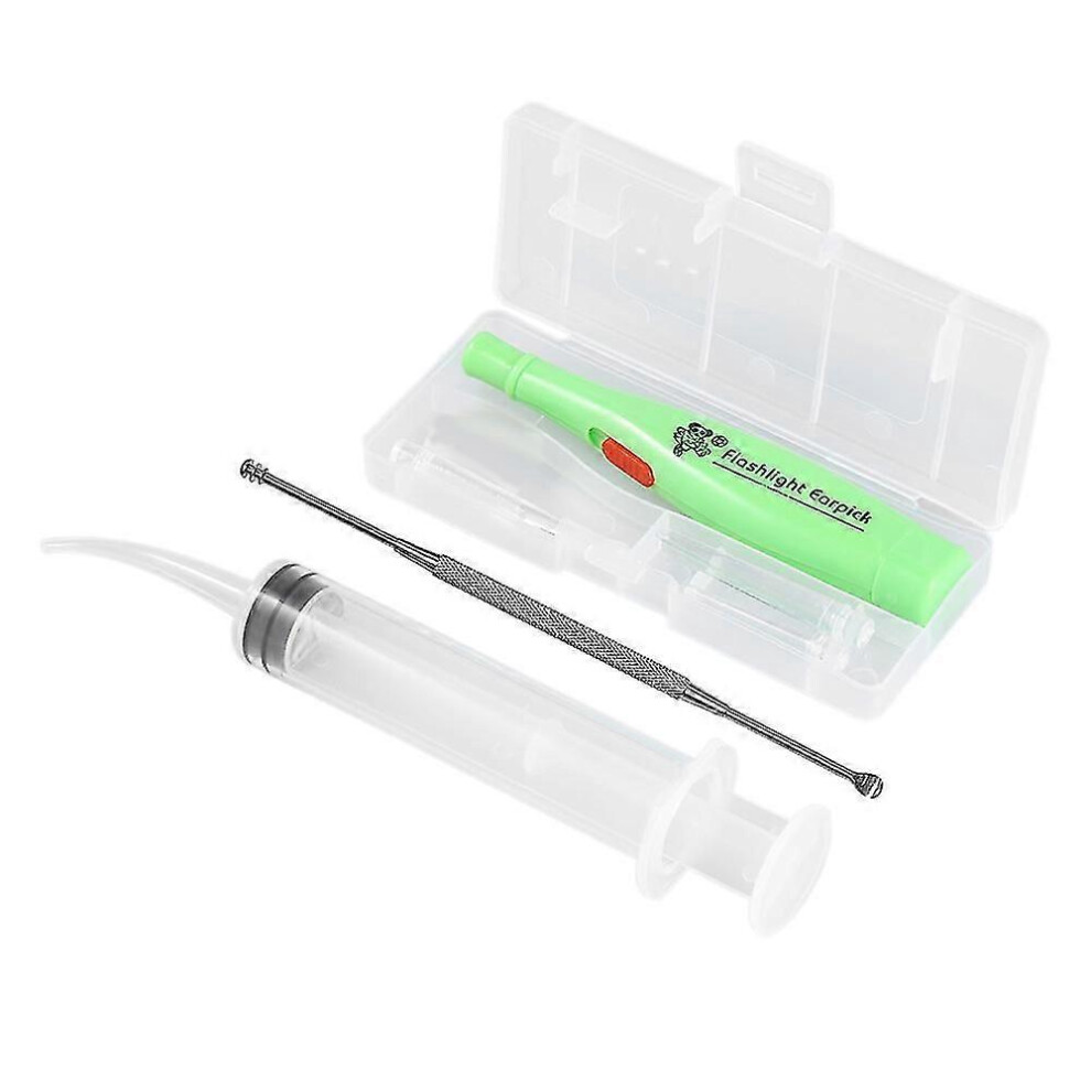 (As show, One size) Stone Remover Tool Led Light Earpick Stainless Steel Earwax Remover