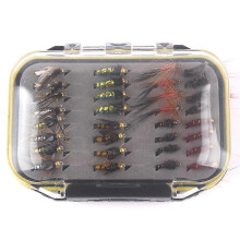 (As show, One size) 64pcs Fly Fishing Flies Fly Fish Lure Kit Fly Fishing Gear Biomimetic Insect Lures