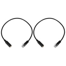 (As show, One size) 2X 3.5mm Plug Jack to RJ9 compatible with Headset to compatible with Office Phone Adapter Cable
