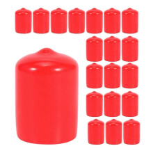(As show, One size) 20Pcs Rubber End Caps 19Mm ID PVC Round Tube Bolt Cap Cover Screw Thread Protectors Red