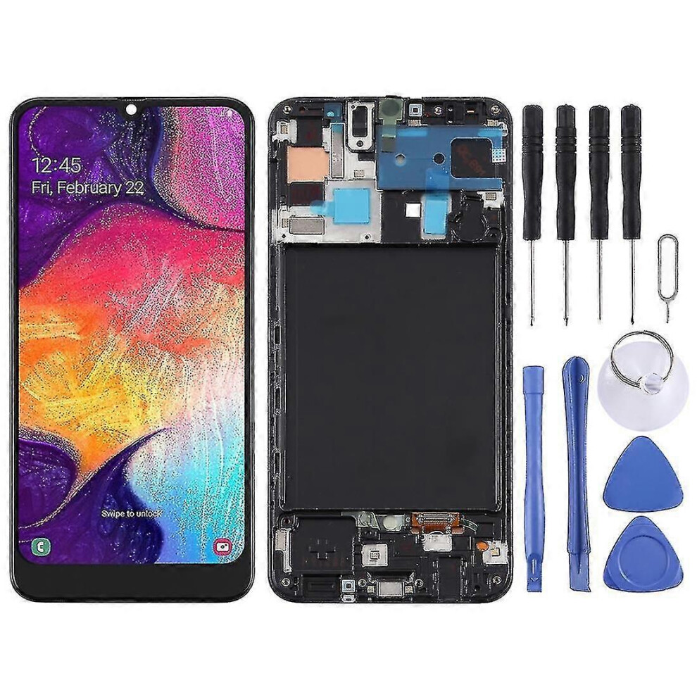 (As Show, One Size) Tft Lcd Screen For Samsung Galaxy A50 Digitizer Full Assembly With Frame (Not Supporting Fingerprint Identification)(Black) Black 6909775822258