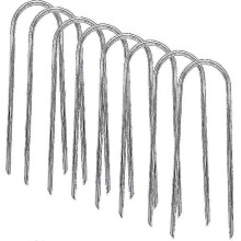 (As show, One size) Trampoline Stakes Heavy Duty Tent Pegs, Galvanised U Anchors, 8pcs