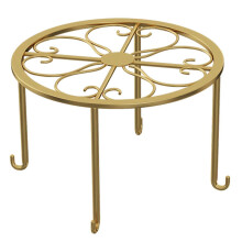 (As show, One size) Floor Iron Pot Plant Stand Flower Shelf Holder Garden Shelves Garden Plant Balcony Round Rack Home