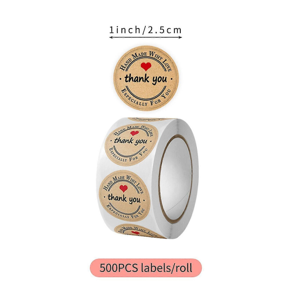 (As Show, One Size) 1 Inch Thank You Sticker Decorative Sticker 500 Sheets/Roll 6909775881880
