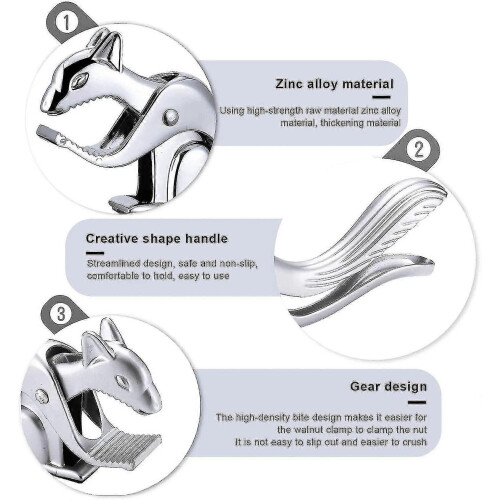 (As show, One size) Steel Nutcracker, Walnut Nutcracker, Die-cast Zinc, Efcompatible t-saving Opening Nuts, Design 2