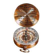 (As show, One size) Dad To Son Enjoy The Ride Compass Copper Compass Christmas Gift compatible  Son Vintage Style