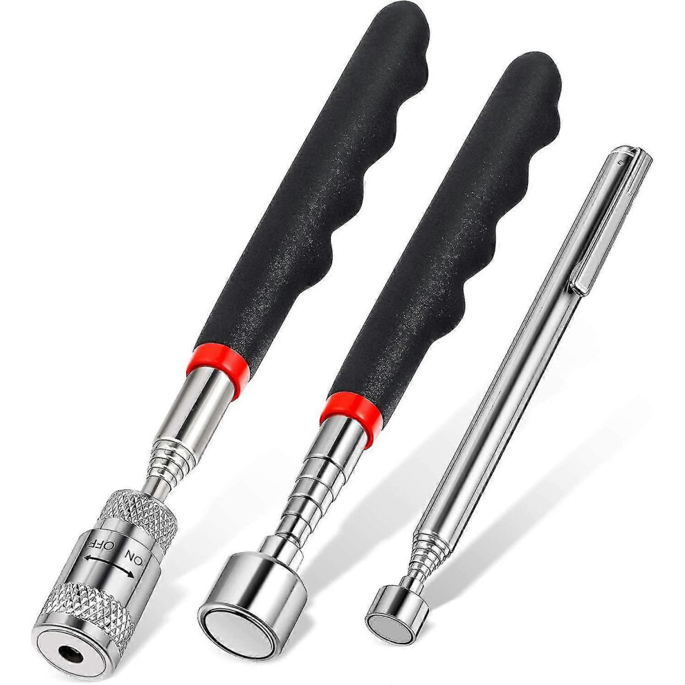 (As show, One size) 3 Pieces Telescoping Magnet Pickup Tools Include 8 Lb Led Light Magnet Pickup And Magnetic Stick Gadget