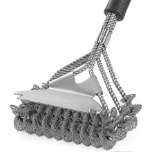 (As show, One size) Barbecue Grill Brush And Scraper - Brush Bristle Free - Stainless Steel Bbq Brush For Gas Charcoal Infrared Porcelain Steel Grill, Grates Cleaner 18