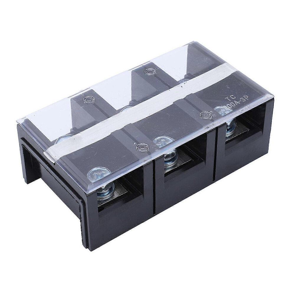 (As Show, One Size) 200A 3P Terminal Block Dual Row Mutual Insulation High Current Terminal Block Strip With Clear Cover 6909775618974