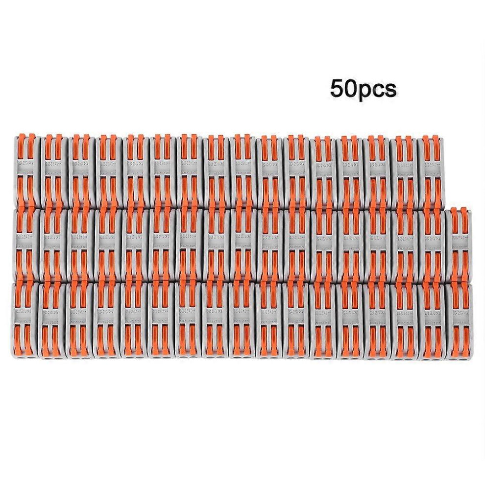 (As Show, One Size) 50 Pcs Wiring Conductor 11~28Awg Pct-2-2 V0 Fire Retardant Wire Compact Terminal Connector 6909775600795