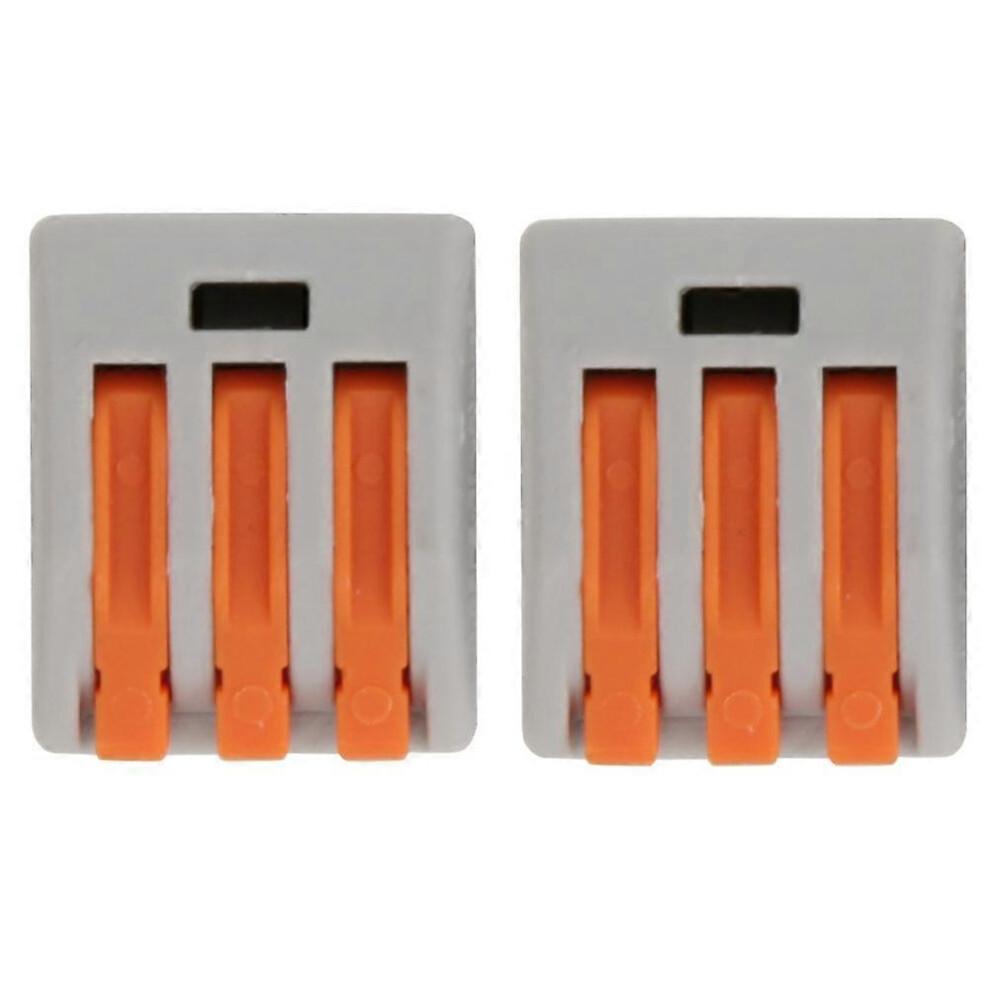 (As Show, One Size) 15 Pcs Pct-213 Connector Spring Terminal Block 3 Way Cable Connector 6909775577905