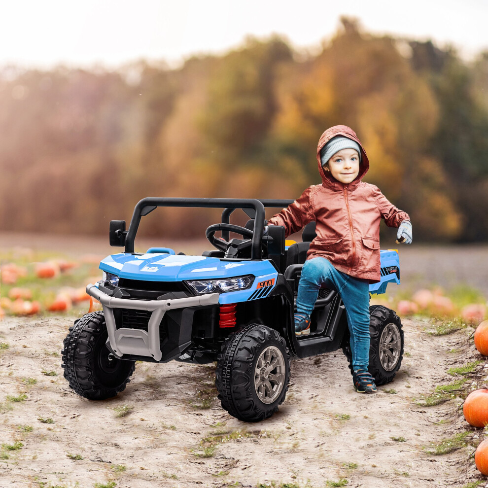 Homcom 12V 2 Seater Kids Electric Ride-On Car W/ Electric Bucket - Blue - Image 5