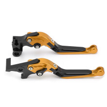 (As show, One size) Adjustable Brake Clutch Levers CNC Aluminum Alloy Replacement for Yamaha MT25 MT03 R25 R3Gold