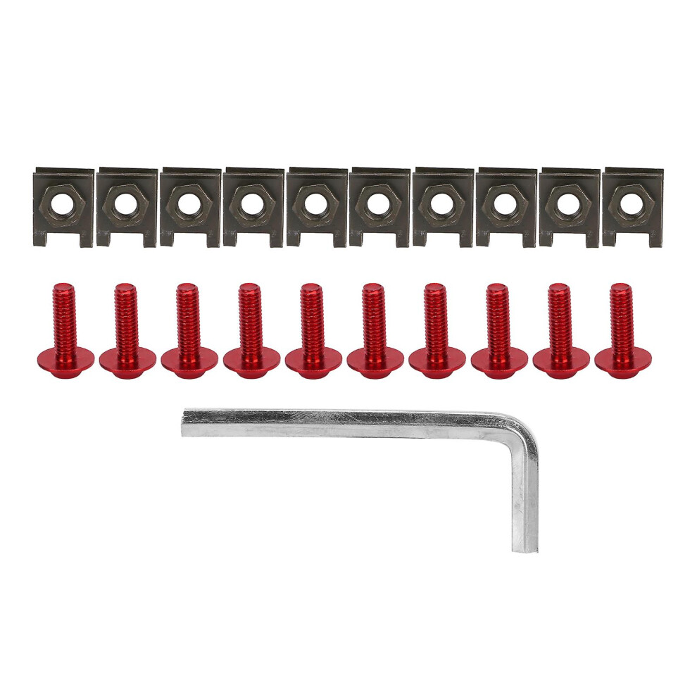 (As Show, One Size) Motorcycle Windscreen Fairing Bolt Kit M6 Anodized Aluminum Replacement For Kawasakired 4909775649758