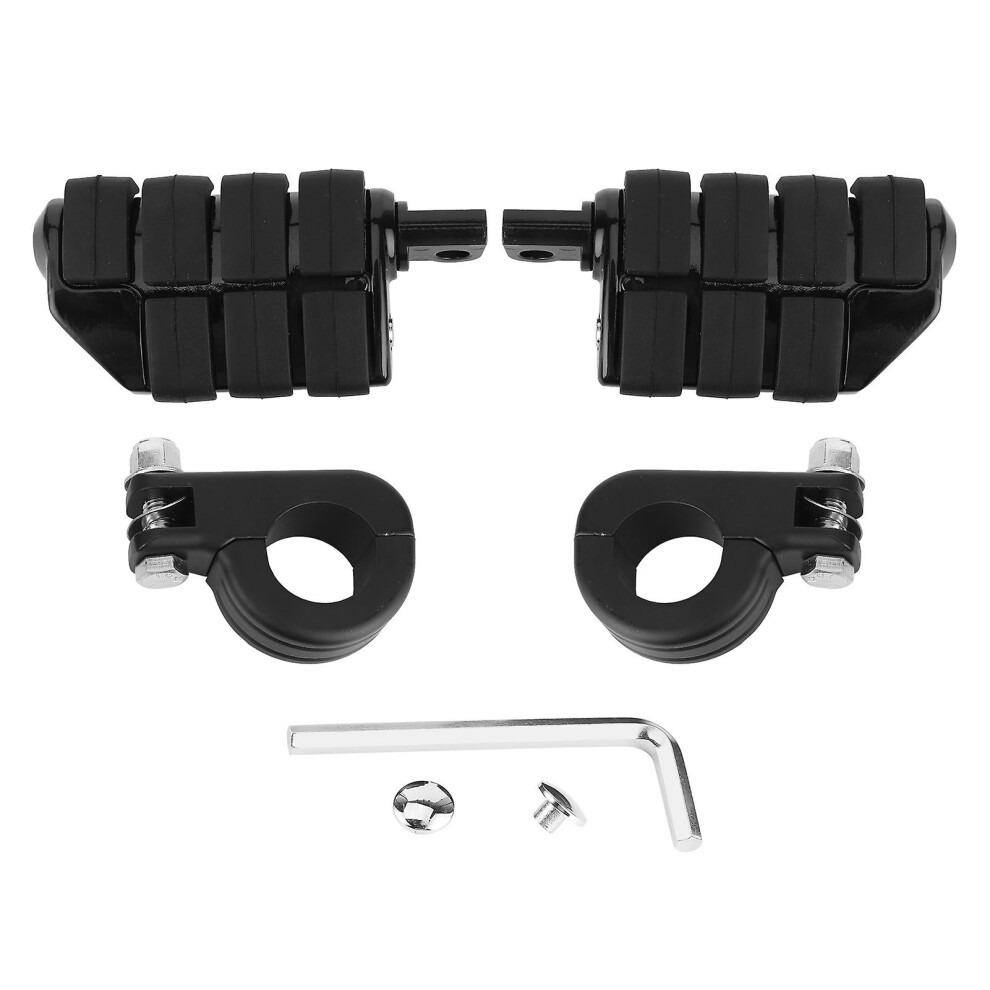 (As Show, One Size) Pair Of 1.25In Foot Pegs Footrest With Mounting Brackets Universal For Honda Atv Scooter Utv 4909775650013