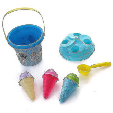 (As show, One size) 8-piece Outdoor Beach Ice Cream Bucket Ladle Model