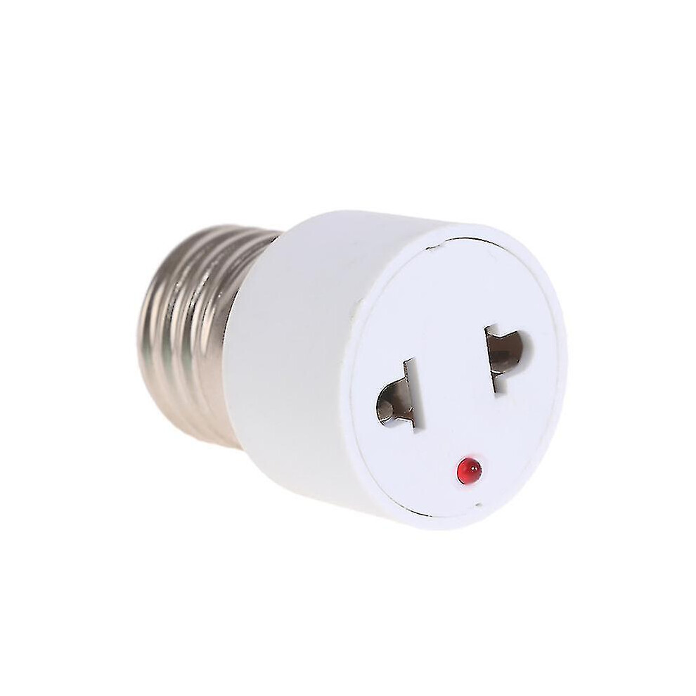 (As Show, One Size) 220V E27 Abs Connector Accessories Us/Eu Plug Screw Bulb Base Adapter White 4909775641738