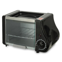 (As show, One size) Mini Electric Oven Roast Grill Toaster Cake Baking Machine Steak Fried Eggs Omelette Frying Pan Time-AF