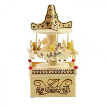(As show, One size) Music Box 4-horse Carousel Gifts For Kids Children Girls Christmas Birthday Valentine's Gifts Decorations Melody C916-383 @bugu