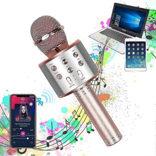 (As show, One size) Microphone, Wireless Bluetooth Karaoke Microphone Children 1