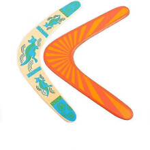 (As show, One size) Bazhou-2 Pieces Handmade Boomerang, Wooden Boomerang, V-shaped Boomerang