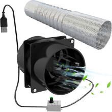 (As show, One size) Portable Extractor Fan with 10ft Duct Hose USB Adjustable DIY Fume Extractor Powerful 5V 2A Brushless Motor Exhaust Fan