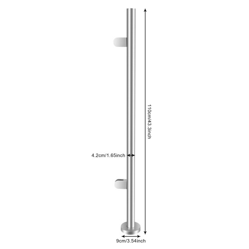 110cm Railing Post,Stainless Steel Railing Fence Pole,End Post 1
