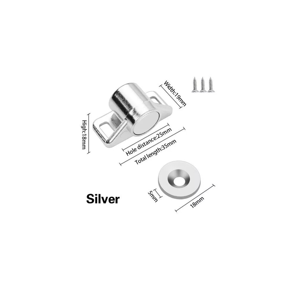 (Silver) Magnet Cabinet Door Catch Magnetic Furniture Door Stopper Magnets Latch 6963793343508