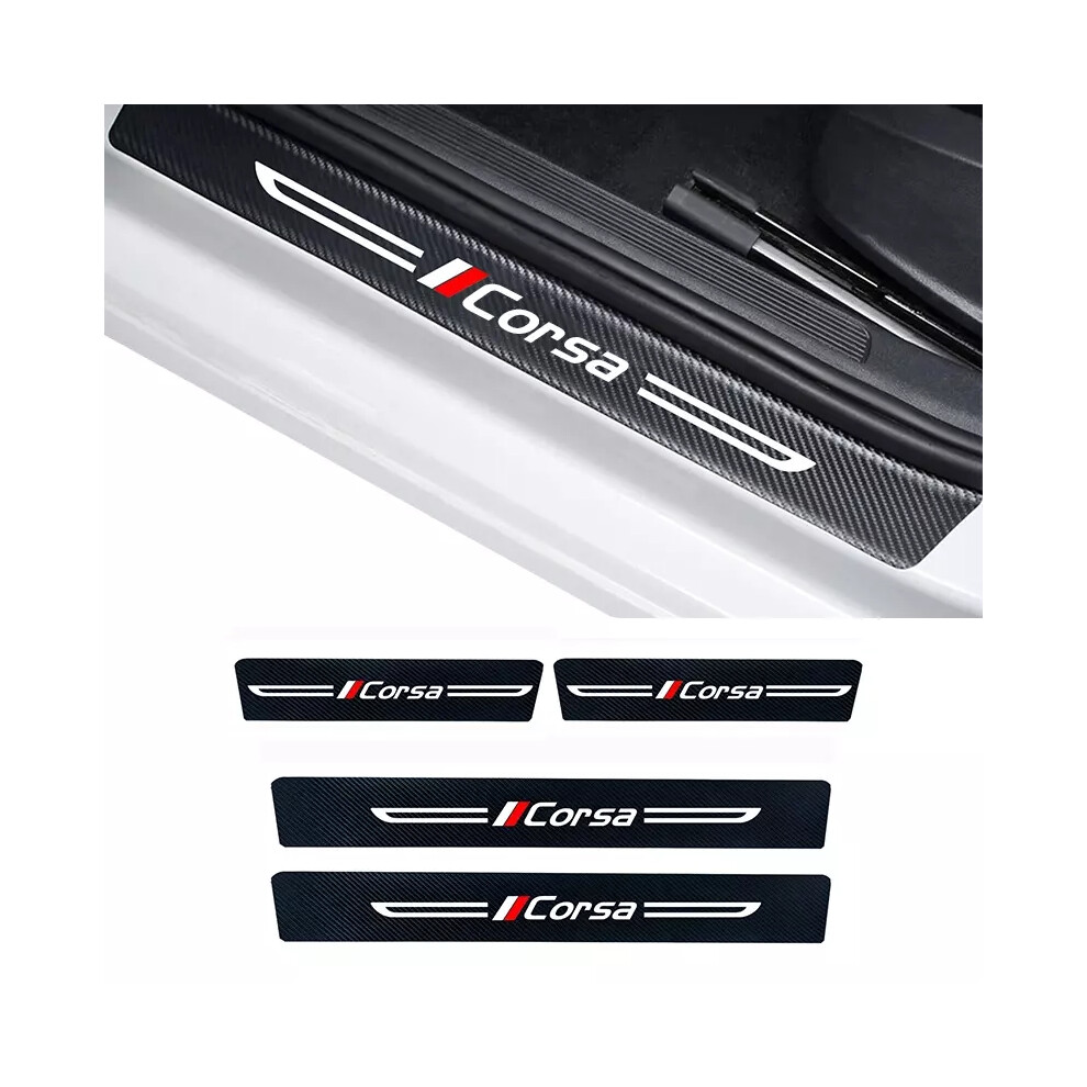 1Set For Vauxhall Corsa Car Door Plate Sill Scuff Anti Scratch Sticker Set