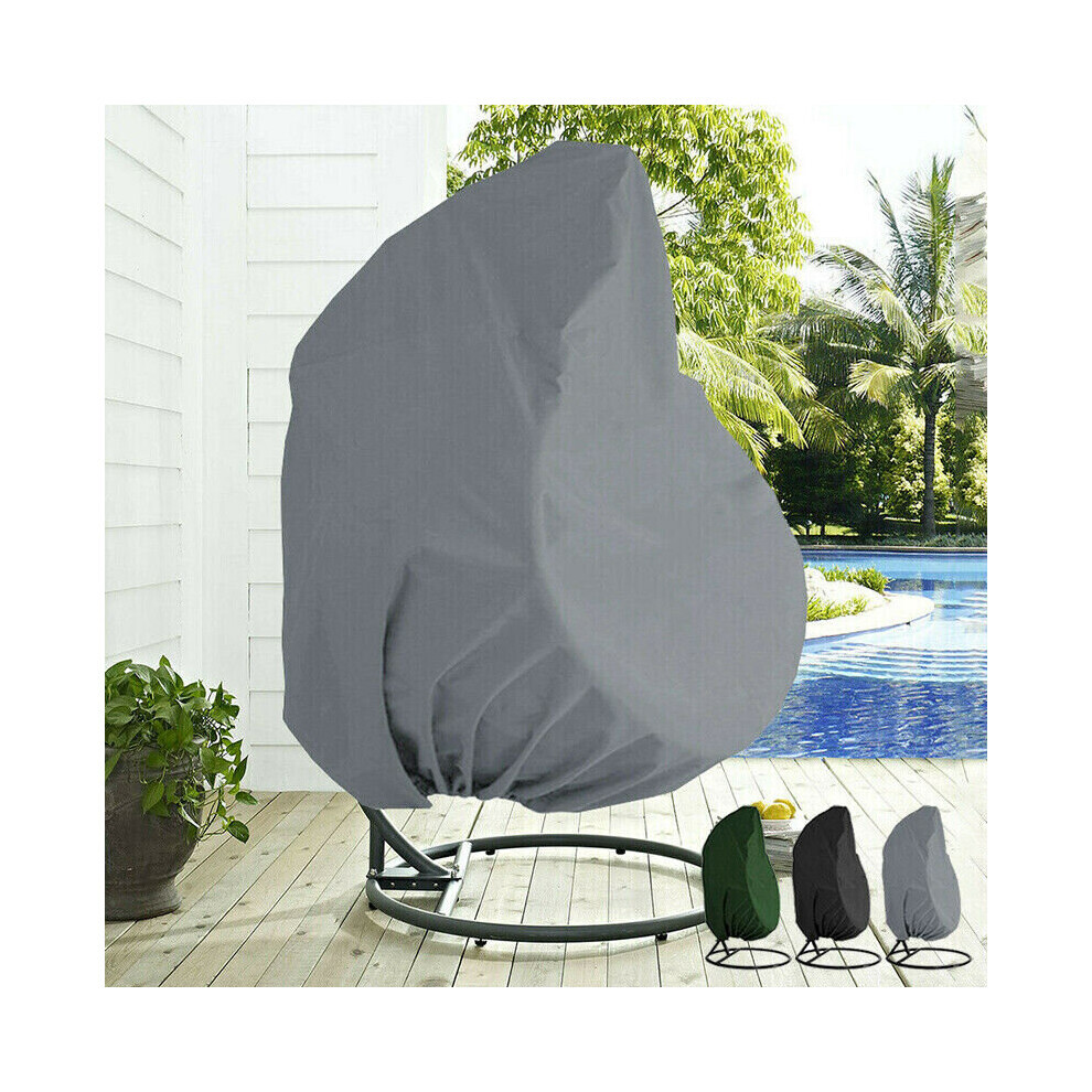 (Gray) Hanging Swing Egg Chair Cover Garden Outdoor Rain Sun Waterproof 190 x 115cm-image-OPC-PH7NT8V-NEW