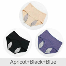 (2XL/3XL, Style 1) 3 Pack Women's Menstrual Period Physiological Pants Leakproof Panties Underwear