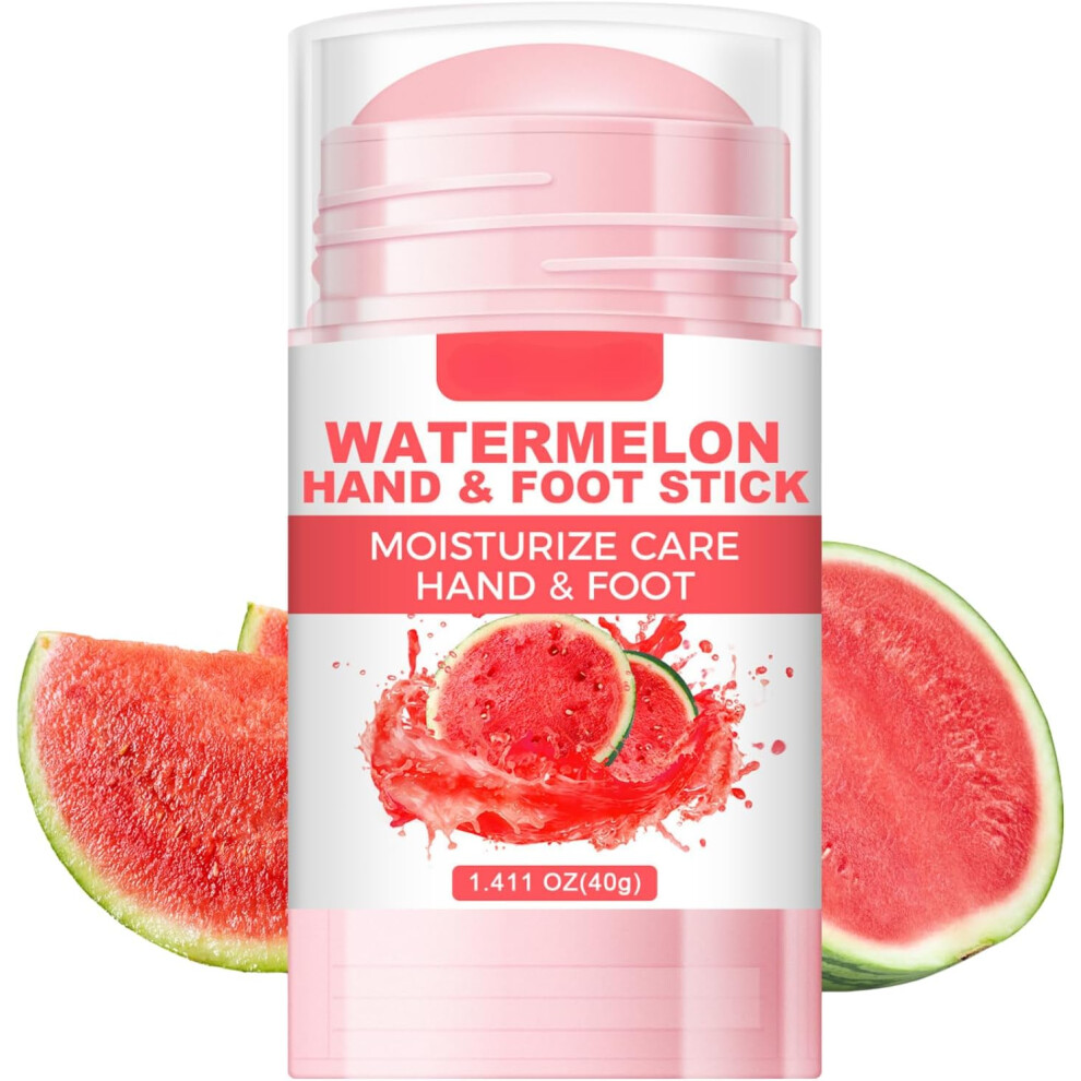 Watermelon Foot Cream Stick, Foot Cream for Cracked Heels and Dry Skin, Foot Moisturiser Hydrates Hand & Foot Skin, Cracked Heel Repair Cream