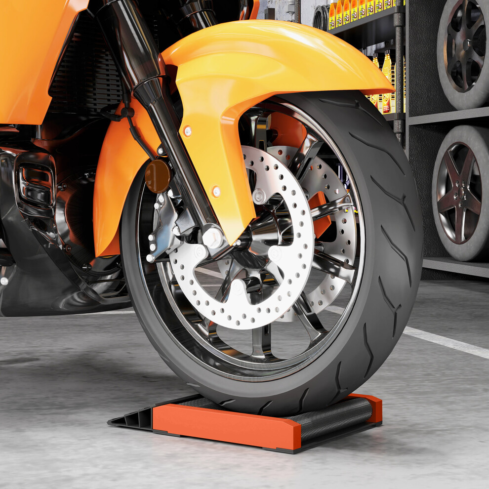 HOMCOM Motorcycle Wheel Roller Stand for Tyre Cleaning and Chain Lubrication-image-OPC-PH7NYPW-NEW