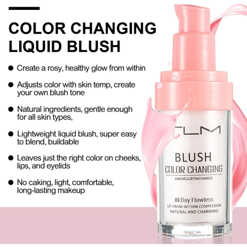 2Pcs TLM Blush Colour Changing, All Day Flawless Color Changing Blush Temper 2
