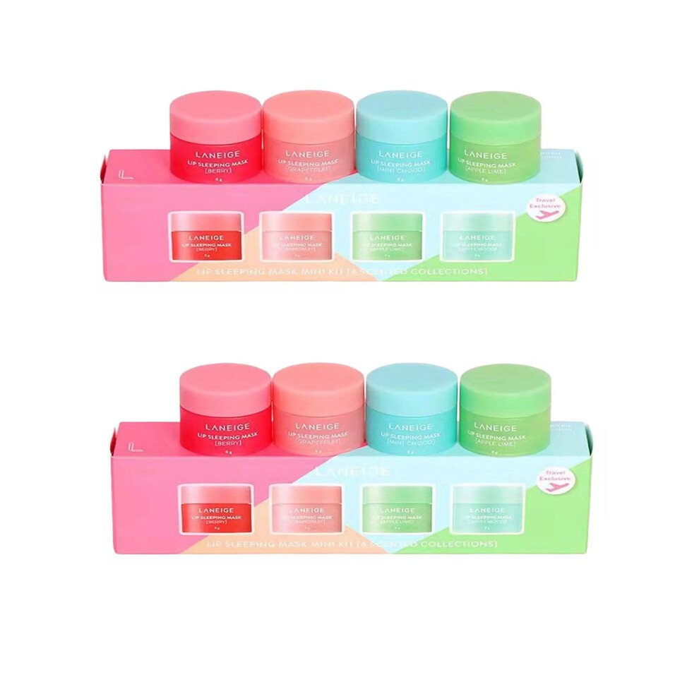 (2set(8pcs)) Laneige Lip Sleeping Mask Mini Set Hydrated Maintenance Lip Balm Lip Mask