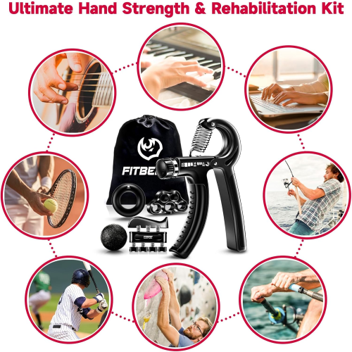 FitBeast Grip Strengthener Kit - 5 Pack Adjustable Hand Grips 1