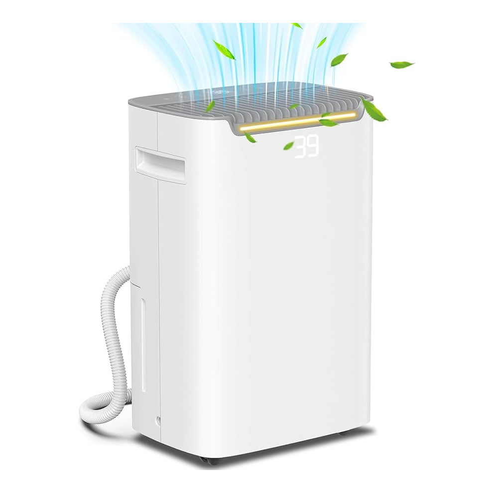 HOMCOM 20L/Day Dehumidifier with Continuous Drainage, 2.5L Water Tank